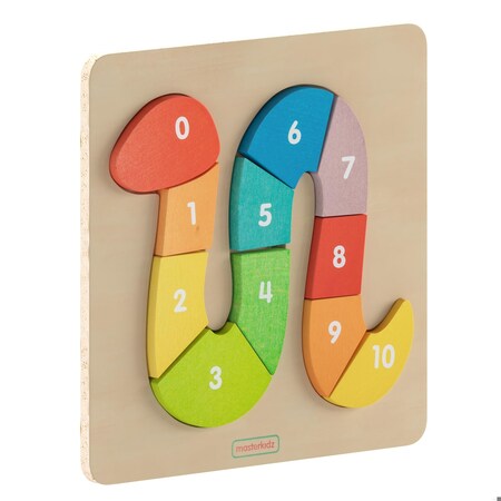 Flash Furniture Bright Beginnings Commercial Grade Natural Birch Plywood STEM Number Snake Puzzle Board MK-MK00712-GG